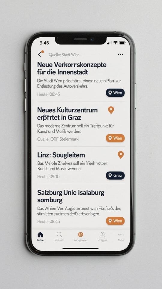 Timeline-Ansicht mit lokalen Updates und kurzen Zusammenfassungen